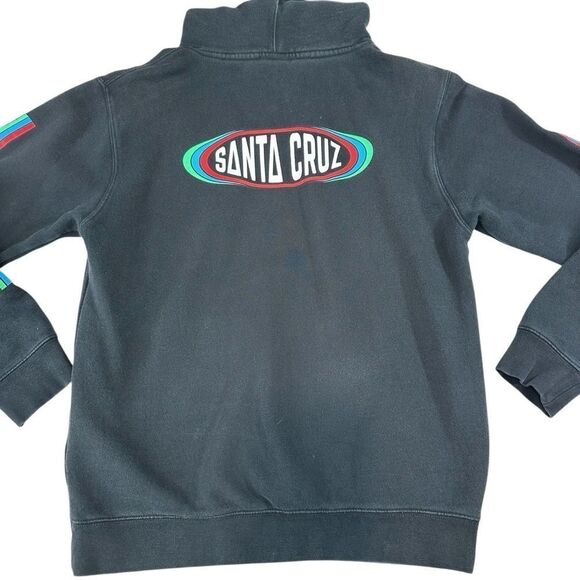 Santa Cruz Black Multicolor Striped Hoodie, Small - Picture 1 of 9